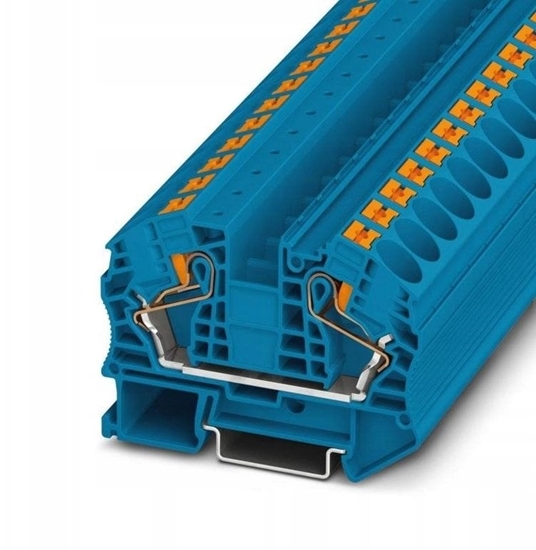 Picture of Phoenix Contact Zczka szynowa Push-In PT 16 N BU, niebieska listwa z dwoma zaciskami