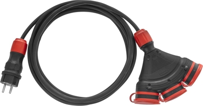 Picture of Plastrol Przeduacz budowlany X3 przewód w oponie gumowej 3-gniazda z/u 10m H05RR-F (W-01172)