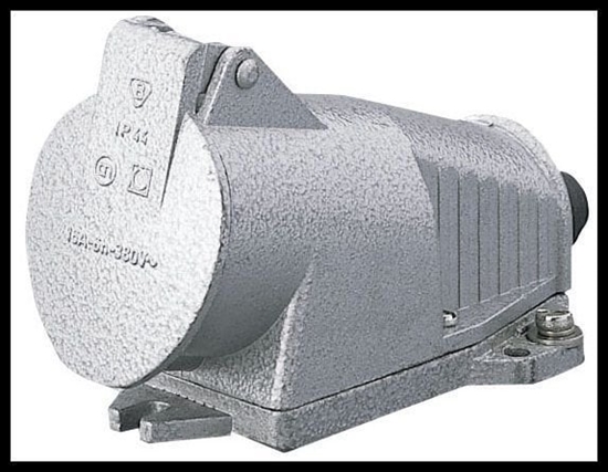 Picture of Polam Nako Gniazdo stae 16A 3P+Z IP44 metalowe 380V okrge bolce 2127-126