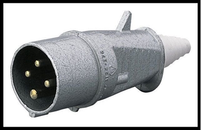 Изображение Polam Nako Wtyczka 16A 3P+Z IP44 metalowa przenona 380V okrge bolce - 3126-326