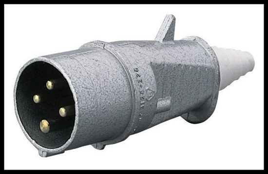 Picture of Polam Nako Wtyczka 16A 3P+Z IP44 metalowa przenona 380V okrge bolce - 3126-326
