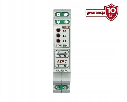 Attēls no Pollin Automatyczny przecznik faz AZF-7 5A 250V 1P TRMS, czas przeczenia ok. 100ms