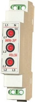 Attēls no Pollin Wskanik napicia LED 3-fazowy 3 x 400V AC TH35 (WN-3F)
