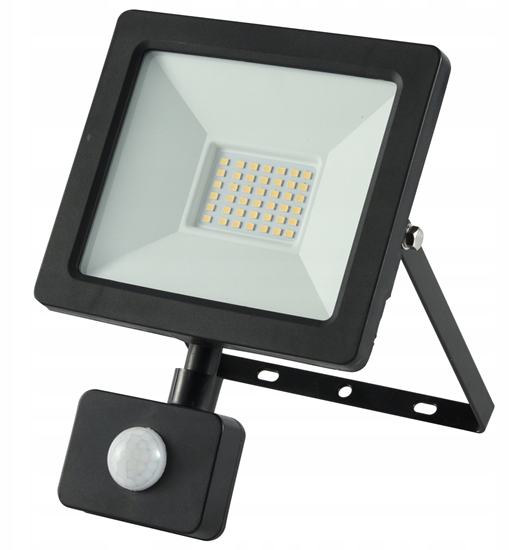 Изображение Projektor LED 30W 3350lm 4000K Premium z czujnikiem czarny IP44 GW-0013