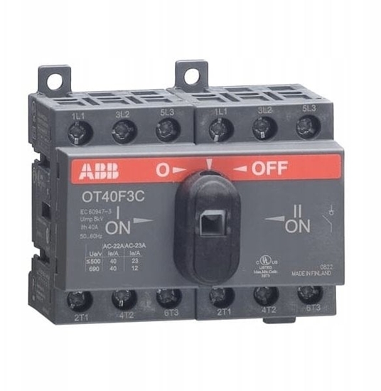 Изображение Przecznik zasilania I-0-II 40A 3P OT40F3C 1SCA104913R1001