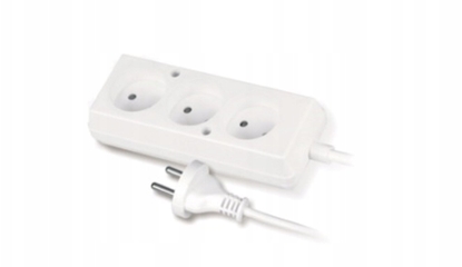 Attēls no Przeduacz 3-gniazda b/u 10A 3m /OMY 2x1/ biay PS-360 T-105320