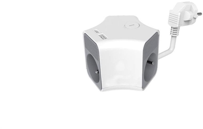 Изображение Przeduacz stay 3x z wcznikiem oraz gniazdami USB A USB C 2m PS-370WS/K+USBA+USBC/2 E W-30019