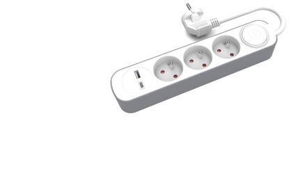 Изображение Przeduacz stay 3x z wcznikiem oraz gniazdami USB A USB C 3m PS-370WS+USBA+USBC/3 E W-30001