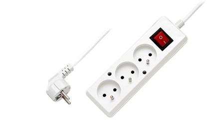 Изображение Przeduacz z wycznikiem 3-gniazda z/u 10A 5m /OMY 3x1/ biay PS-370WS T-106120