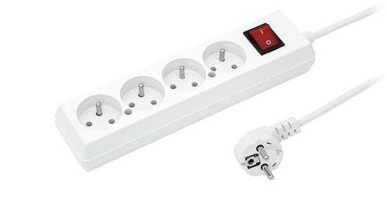 Picture of Przeduacz z wycznikiem 4-gniazda z/u 10A 1,5m /OMY 3x1/ biay PS-470WS T-105940