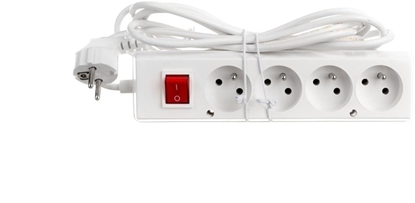 Изображение Przeduacz z wycznikiem 4-gniazda z/u 10A 3m /OMY 3x1/ biay PS-470WS T-105950