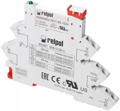 Picture of Przekanik interfejsowy 220240 V AC/DC 0,9 VA / 0,86 W SIR6WB-220-240VAC/DC-R 863772