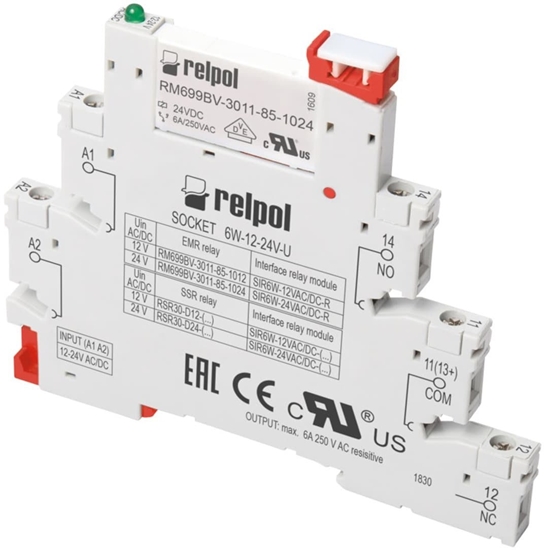 Picture of Relpol Przekanik interfejsowy wskoprofilowy SIR6W-24VAC/DC-R 863751