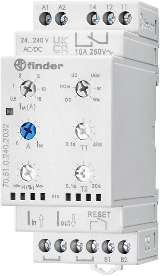 Picture of Przekanik kontroli prdu 1-fazowy, Detekcja prdu AC/DC 50 mA16 A, 6-funkcyjny 70.51.0.240.2032
