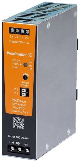 Picture of Przetwornica Mean Well Zasilacz impulsowy 100-240V AC / 24V DC 120W 5A PRO ECO* gen2 3025570000