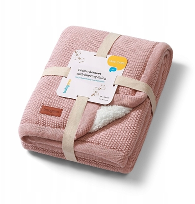 Picture of PurePower BABY ONO 1659/01 kocyk baweniany z ociepleniem róowy