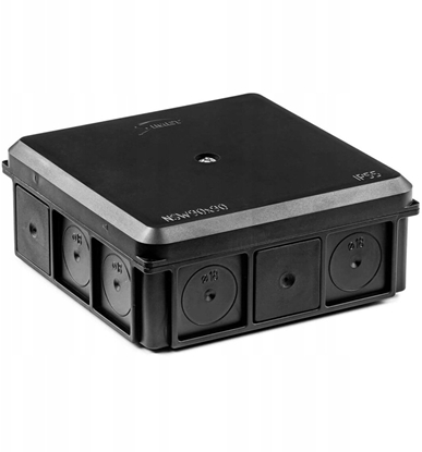 Attēls no Puszka nacienna 90x37x90mm IP55 z dawnicami z wkrtem czarna NSW90x90 35418707