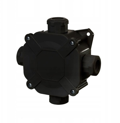 Attēls no Puszka natynkowa hermetyczna 75X75X33 z wkadem 5x4/IP67/PG16 czarny 0298-09