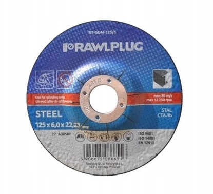 Attēls no Rawlplug 125X6,0X22,23MM CIERNICA KORUNDOWA DO SZLIFOWANIA METALU - 10sz - RT-GDM-125/6
