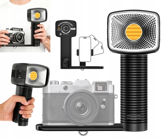 Picture of Rczna Lampa Led 40w Cob Retro Do Foto Video Cri96 Uchwyt Na Telefon Aparat / 40shc