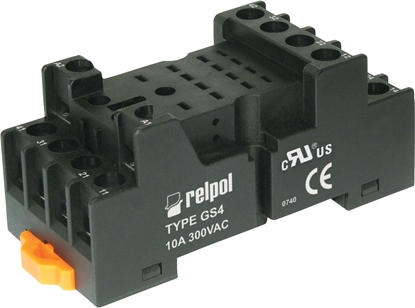 Attēls no Relpol Gniazdo wtykowe do przekanika R4 10A 300V AC czarne GS4 (2613504)