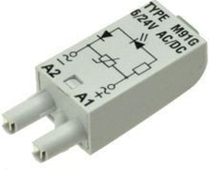 Attēls no Relpol Modu sygnalizacyjny LV dioda LED zielony + warystor V 6-24 V AC/DC M91G szary (854856)