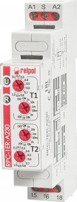 Attēls no Relpol Przekanik czasowy 1P 1sek-10dni 230V AC 50/60 Hz opónione zaczenie i wyczenie RPC-1ER-A230 863203
