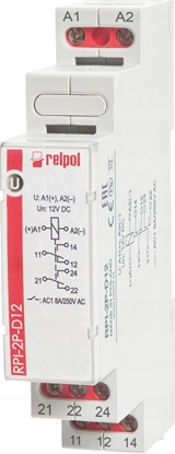 Attēls no Relpol Przekanik elektromagnetyczny 2P 8A 12V DC AgSnO2 RPI-2P-D12 863361