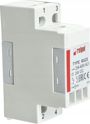 Attēls no Relpol Przekanik elektromagnetyczny przemysowy 2Z AC1-25 A / 400 V AC3 -15 A / 400 V AgSnO2 RG25-3022-28-3380 863978
