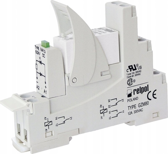 Picture of Relpol Przekanik Interfejsowy 2P AC1 8 A / 250 V DC1 - 8 A / 24 V AgNi PI84-024AC-M91G-MS-2012 862191