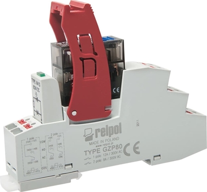 Attēls no Relpol Przekanik interfejsowy Push-in 2P 24VDC 8A AgNi PI84P-024DC-M41G-PS-2012 864845