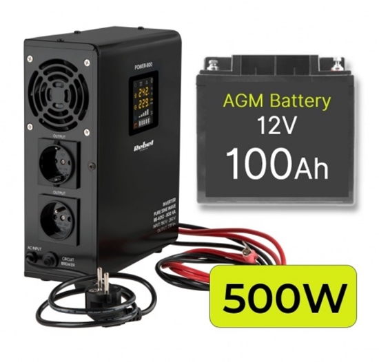 Picture of Rezerves Elektropadeves Komplekts Apkures Sistēmai 500W + 12V 100Ah akumulators