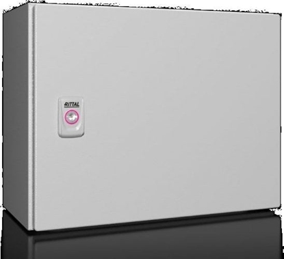 Picture of Rittal AX Obudowa kompaktowa 380x300x210 mm blacha stalowa z p. mont. jednodrzwiowa 1 zamek dwigienkowy 1031.000