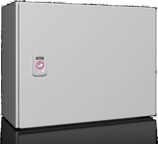 Picture of Rittal AX Obudowa kompaktowa 380x300x210 mm blacha stalowa z p. mont. jednodrzwiowa 1 zamek dwigienkowy 1031.000