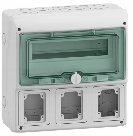 Picture of Rozdzielnica 1x12 natynkowa Mureva IP65 do gniazd gMRV-1-12+1-NT-T/3 3 otwory 90x100mm 13180
