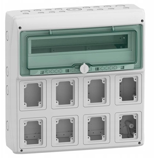 Picture of Rozdzielnica 1x18 natynkowa Mureva IP65 do gniazd gMRV-1-18+1-NT-T/8 8 otworów 90x100mm 13182