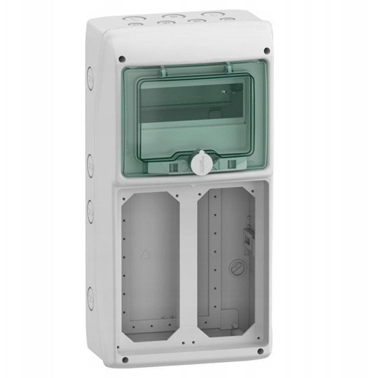 Picture of Rozdzielnica 1x8 natynkowa Mureva IP65 do podczenia gniazd gMRV-1-8-NT-T/10 2 otwory 103x225mm 13186