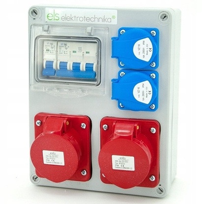 Picture of Rozdzielnica budowlana Mikoajki 2*16/5 + 2*GS + zabezpieczenia, obudowa nacienna, 4NO21B21B0