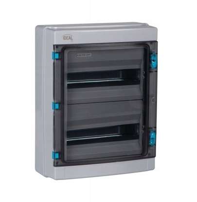 Picture of Rozdzielnica moduowa tworzywo 2x13 natynkowa IP65 IK10 N+PE II klasa drzwi szare transparentne KDB-IP65-S26T szary 38454