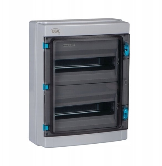 Picture of Rozdzielnica moduowa tworzywo 2x13 natynkowa IP65 IK10 N+PE II klasa drzwi szare transparentne KDB-IP65-S26T szary 38454