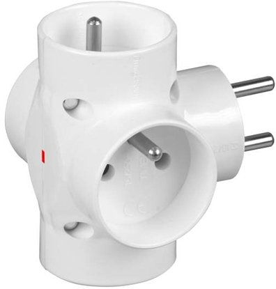 Изображение Rozganik 4-gniazdowy - 4x2P+Z, z uziemieniem, biay, filtr przeciwprzepiciowy 28137