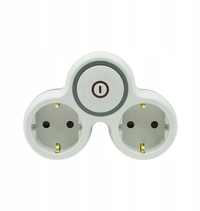 Attēls no Rozganik wtyczkowy dwukrotny z wcznikiem z/u schuko R-21BWS/S/B W-72003