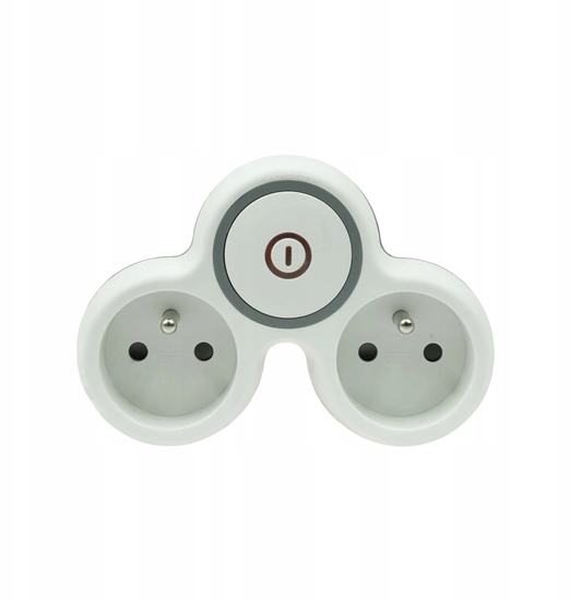 Изображение Rozganik wtyczkowy dwukrotny z/u z wcznikiem R-21WS/B W-72002