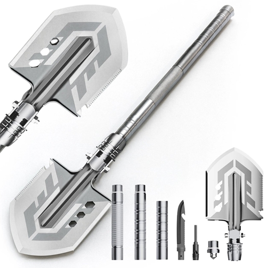 Picture of Saperka Wozinsky WSS-211 survival bushcraft wielofunkcyjna nó zbijak krzesiwo gwizdek harpun - szara