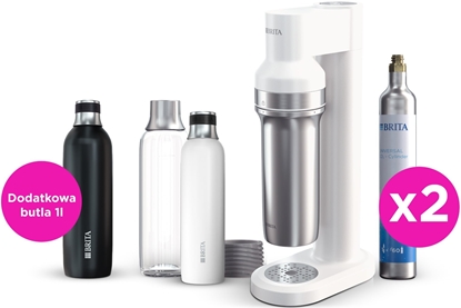 Picture of Saturator Brita sodaTRIO Biay + Dodatkowa butla CO2 + Butelka izolowana 1l czarna