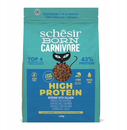 Picture of Schesir Born Carnivore sucha karma dla dorosych kotów, led i oso, 1,25 g, worek