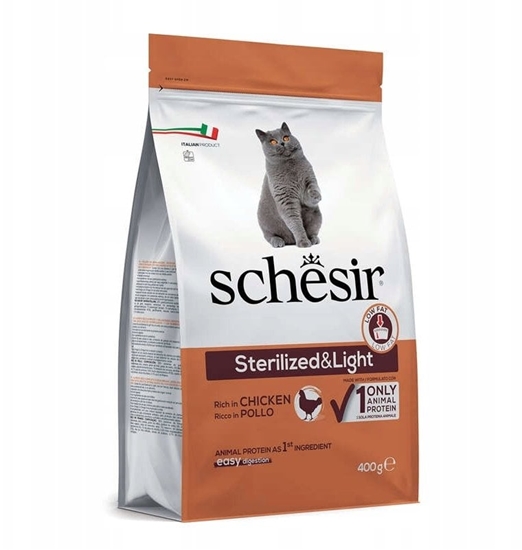 Picture of Schesir karma sucha dla kota kurczak 400 g worek po sterylizacji i lekkostrawna