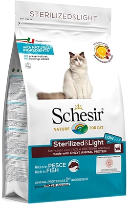 Attēls no Schesir Sucha karma dla kota z rybami, 1,5 kg, worek, po sterylizacji i lekkostrawna