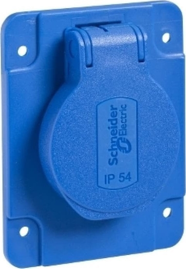 Picture of Schneider Electric Gniazdo PK, niebieskie, 2p+PE, 10/16A, 250 V, francuskie, IP54, podtynk. PKN61B