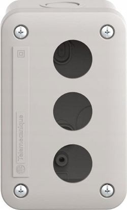 Attēls no Schneider Electric Kaseta sterownicza pusta XAL-E pusta - jasnoszary, 3 wycicia, IP54, dla XB7 O 22mm XALE3